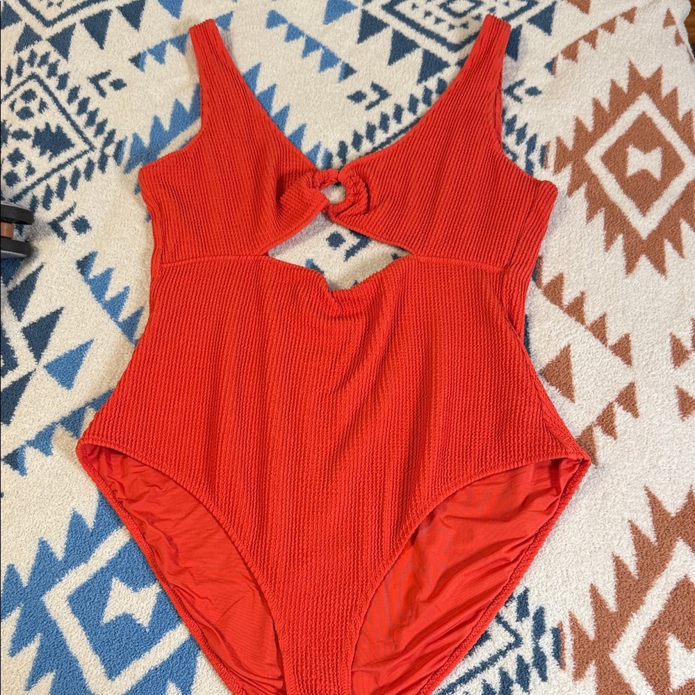 Aerie Vibrant Orange red One-Piece Swimsuit